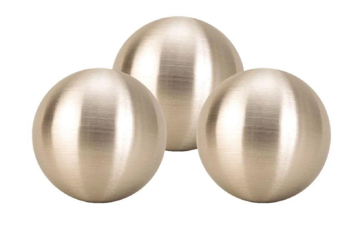 GESCHENKESTADL Edelstahl-Dekokugel – Silber gebürstet, Ø 4 cm